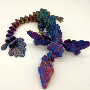 3D printed Articulated Peacock Winged Dragon 🐉 Fidget Toy Fun Collectible …